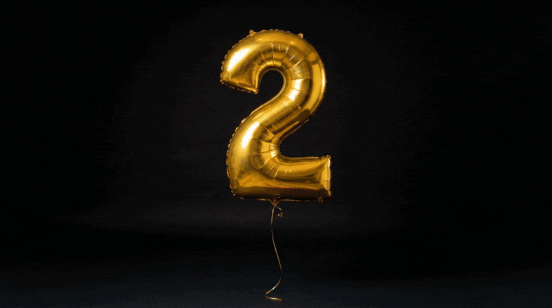 Black Edition Ready-to-drink 2nd birthday balloon